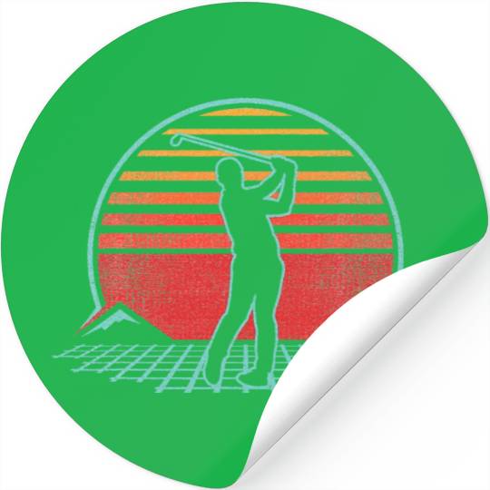 Golf 70s 80s Golfer Player Stickers