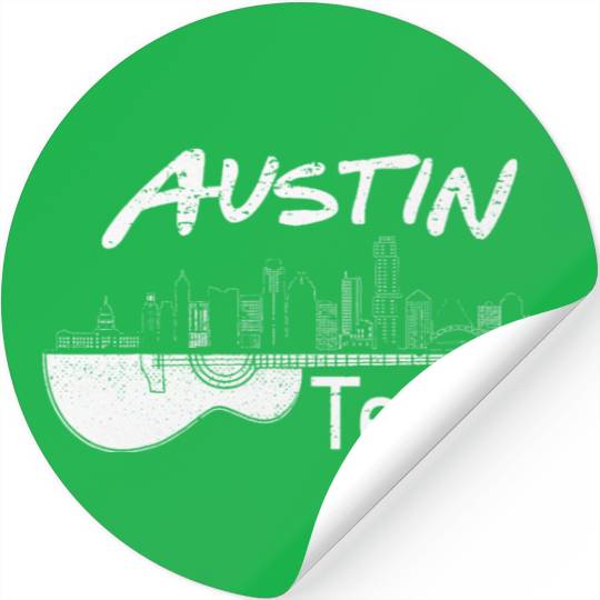 Austin Texas Souvenir Guitar Music Lover Stickers