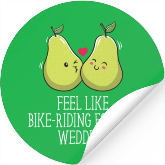Feel Like Bike Riding for Wedding Engagement Stickers