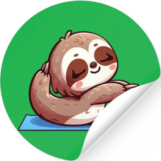 Sloth Yoga & Gymnastics Poses Stickers