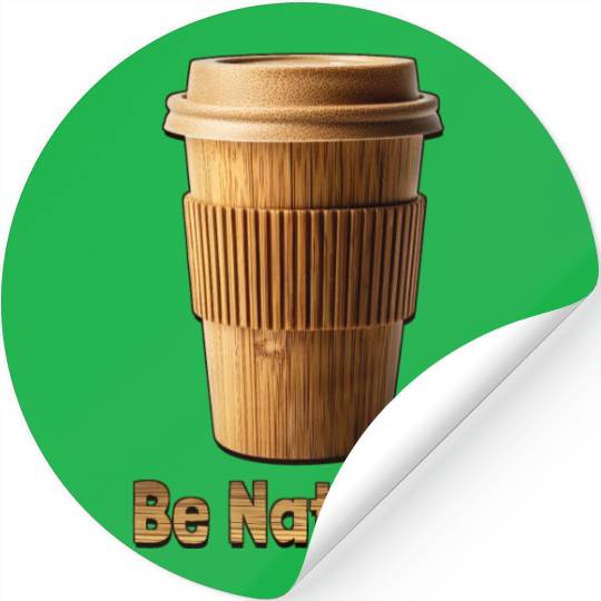 Be Natural, Bamboo Coffe Cup Stickers