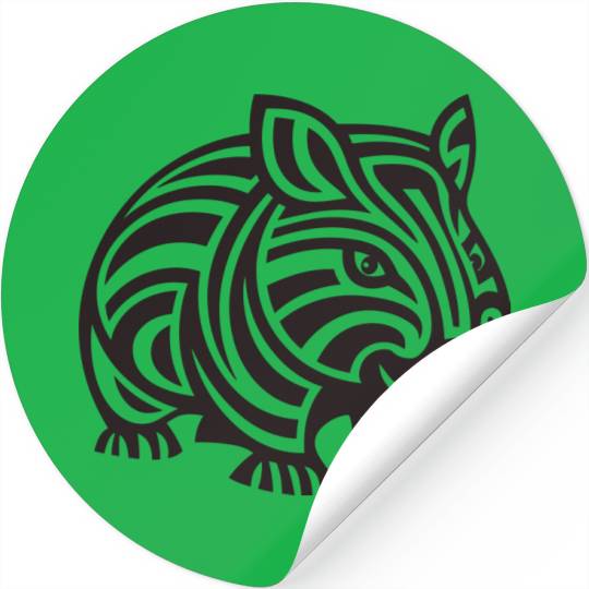 Wombat Tribal Style Vector Design Single Color Stickers