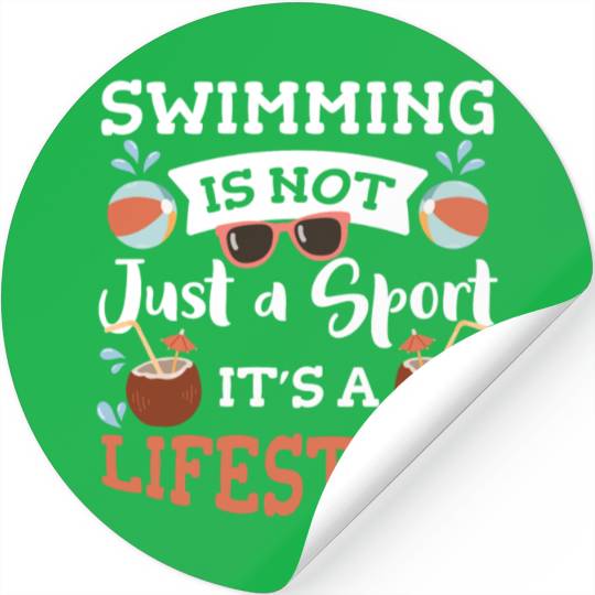 Swimming Summer Sun Stickers