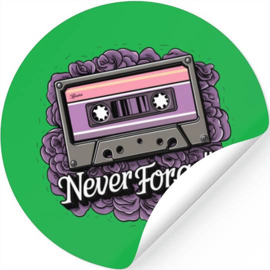 A cassette tape colored with roses 11 Stickers
