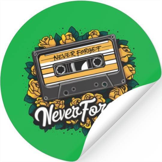 A cassette tape colored with roses 8 Stickers