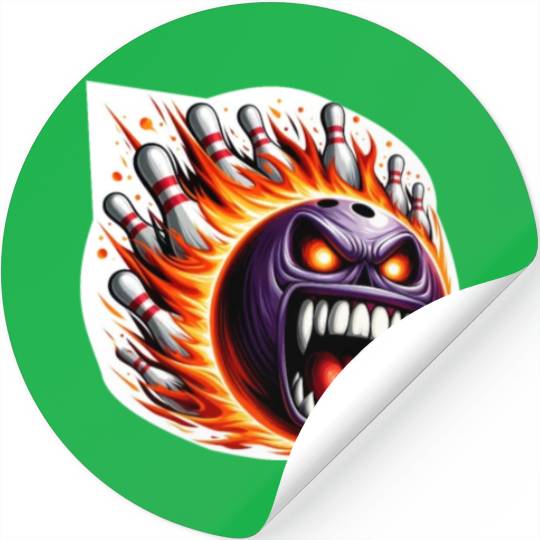 Fire bowling Stickers