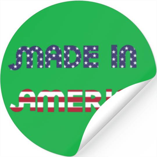Made in America American Flag Font Funny Patriotic Stickers