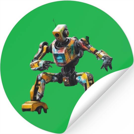 Graffiti Robot Dance Stickers