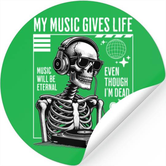 Skeleton DJ Stickers