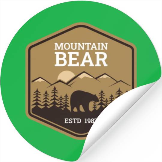 Mountain Bear - Brown Stickers