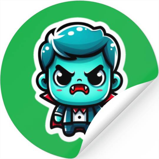 Aquatic Fury: Angry Aqua Vampire Stickers