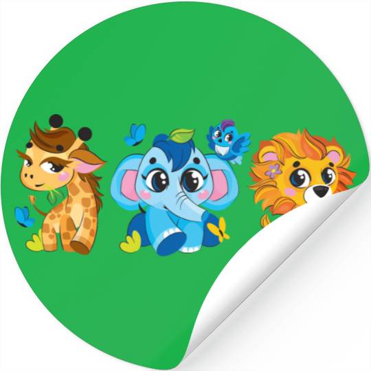Cute Safari Animals Stickers