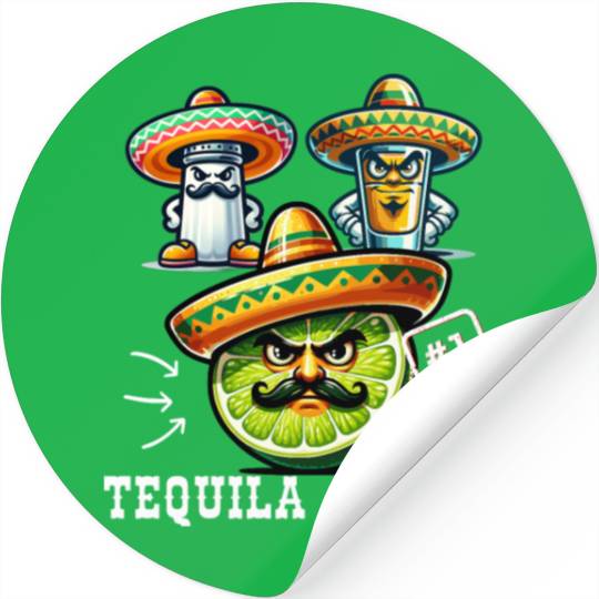 Cinco De Mayo Fiesta Tequila Squad Lime Number One Stickers