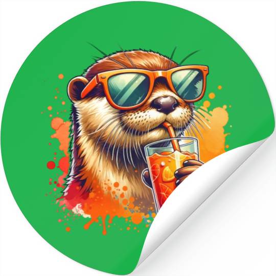 Cute Sea Otter Stickers Gift for Animal Lover