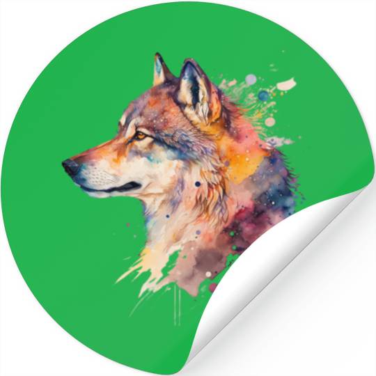 Wolf Print, Cosmic Wolves, Animal Print, Cosmos Stickers