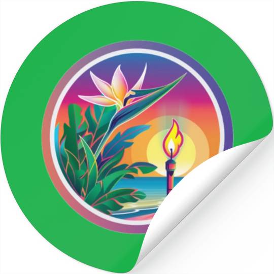 Paradise Flower and Torch Stickers