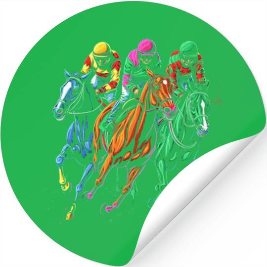 Vintage Horse Racing Painting Horse and Derby Stickers