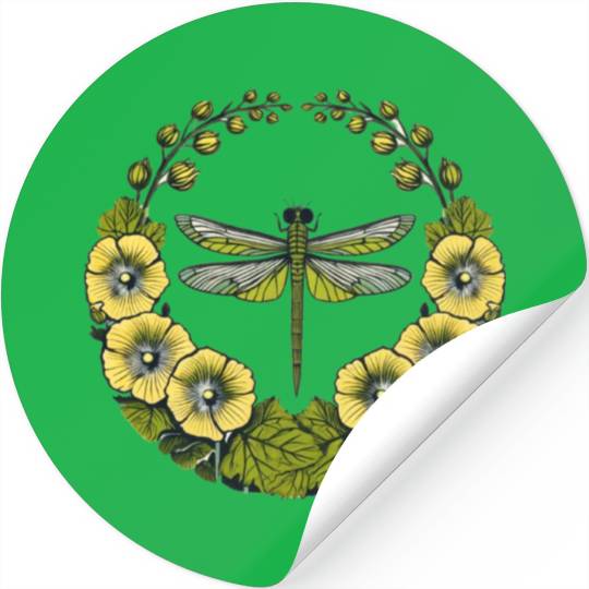 Green Dragonfly Stickers
