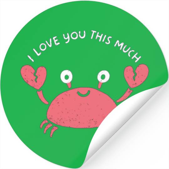 I love you this much, kawaii lobster Stickers