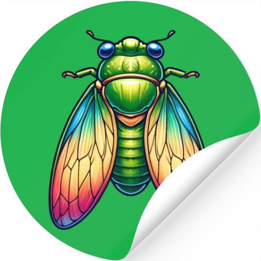 Colorful Cicada Stickers