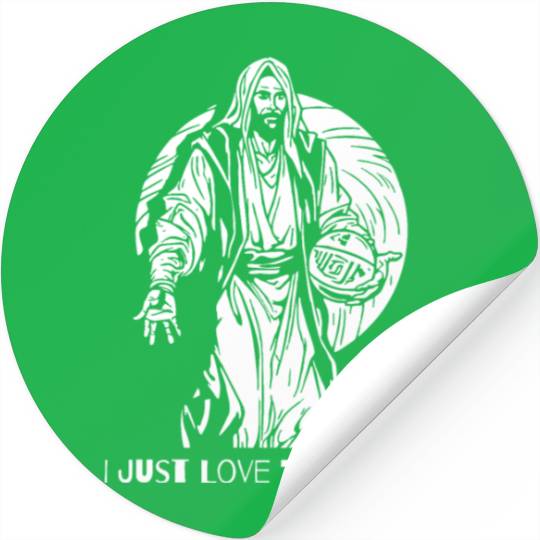 Jesus Loves Basketball Stickers