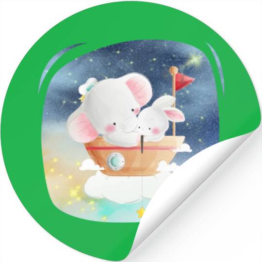 Sailing Elephant and Rabbit Using Boat Fishing Stickers