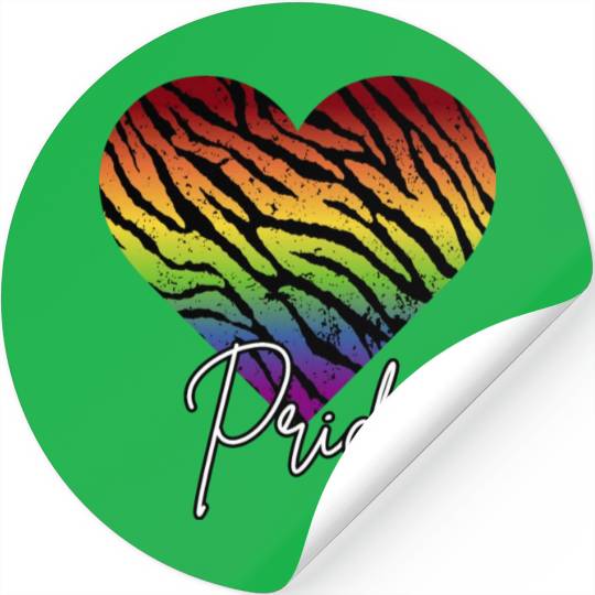 LGBTQ+Pride Rainbow heart-pattern tiger leather Stickers
