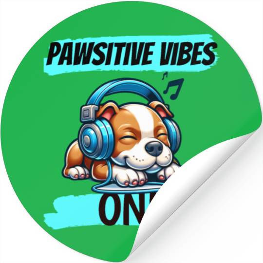 Pawsitive vibes only pitbull Stickers