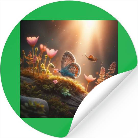 butterfly on tree Stickers