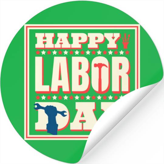 Happy Labor Day Holiday Greetings Stickers