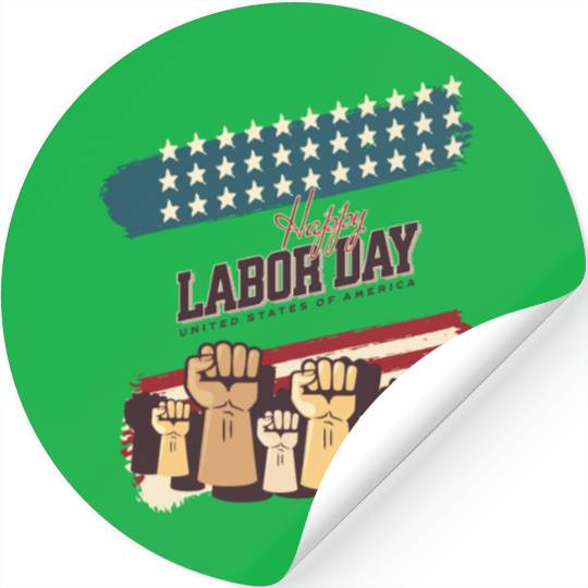 Labor Day Fists Raised Stickers