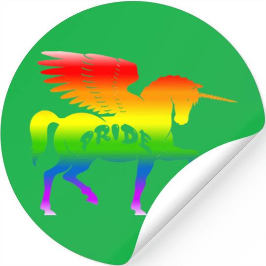 Rainbow pride unicorn Stickers