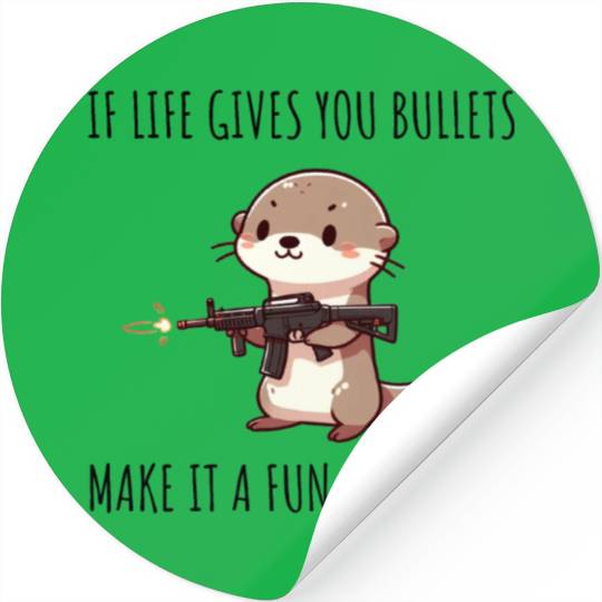 Machine Gun otter Stickers