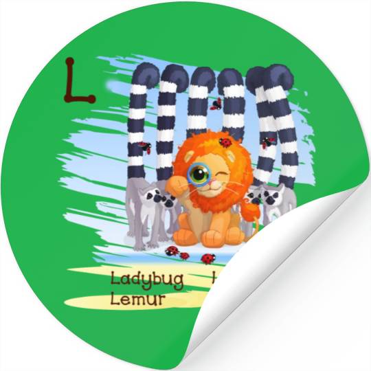 L Alphabet Ladybug Loupe Lemur Lion Stickers