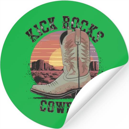 Kick Rocks Cowboy Western Sunset for a Western Stickers