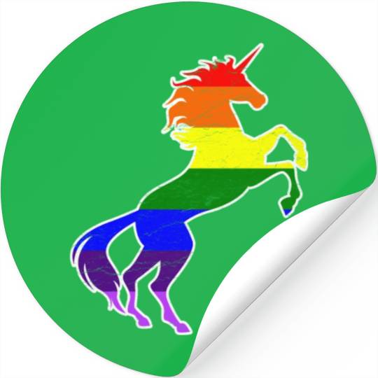 Gay Pride Flag Stickers Unicorn LGBT Rainbow Pride