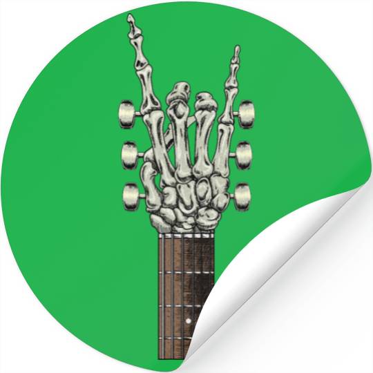 Rock On Skeleton Hand Guitar Rock Roll Rock Band Stickers