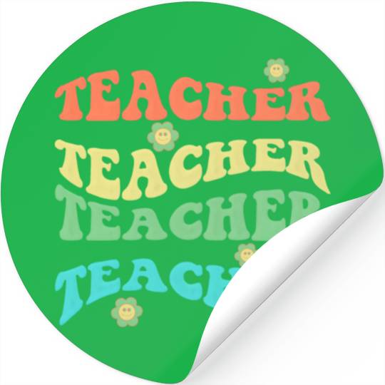 Retro Groovy In My Teacher Era Teacher Life T-Shir Stickers