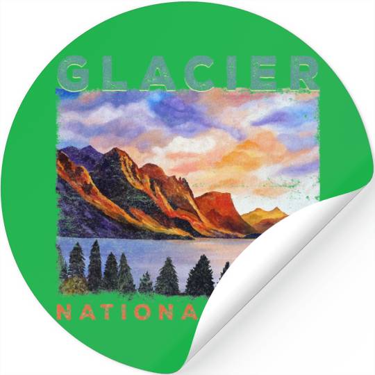 Glacier National Park Retro US Montana Parks Stickers