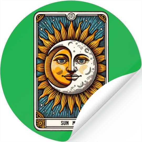 Tarot Card Sun Moon Stickers