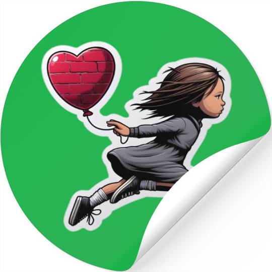 Girl with Balloon by Banksy, Iconic Street Art Stickers