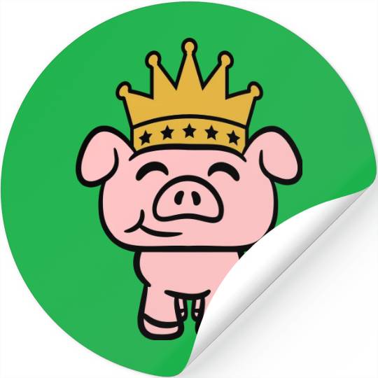 Pig King Queen Crown Prince Princess Piggy Piglet Stickers