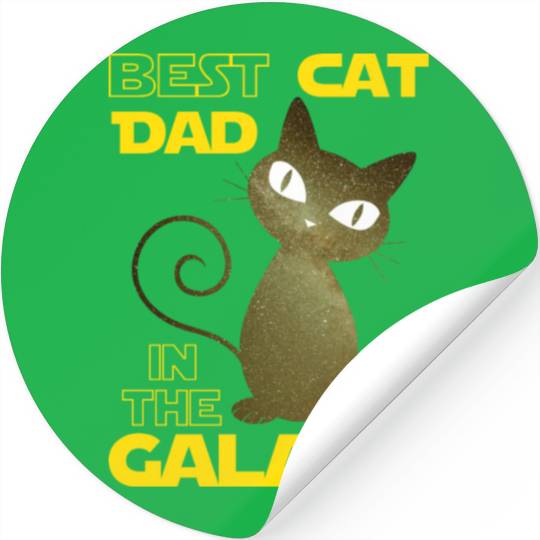 Galaxy Cat Best Cat Dad Stickers