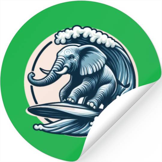 Surfing elephant Stickers