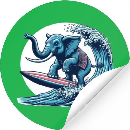 Surfing elephant Stickers