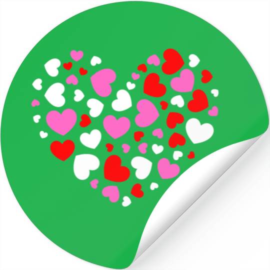 Hearts Love Mom 3 Stickers