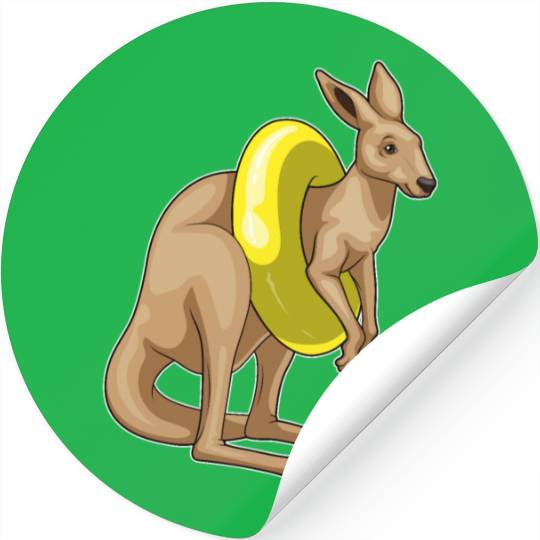 Kangaroo Swimming Swim ring Stickers