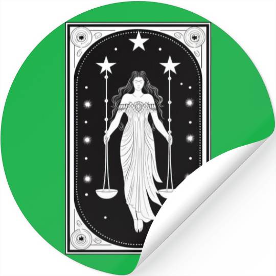 Themis Tarot Card Astrology Occult Mystical Stickers