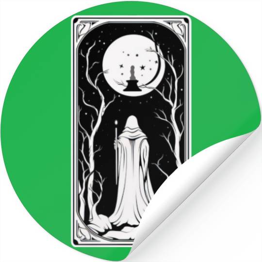 Hermit Tarot Card Astrology Occult Mystical Stickers