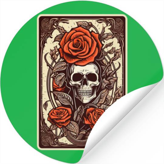 Rose Tarot Card Reader Astrology Occult Stickers